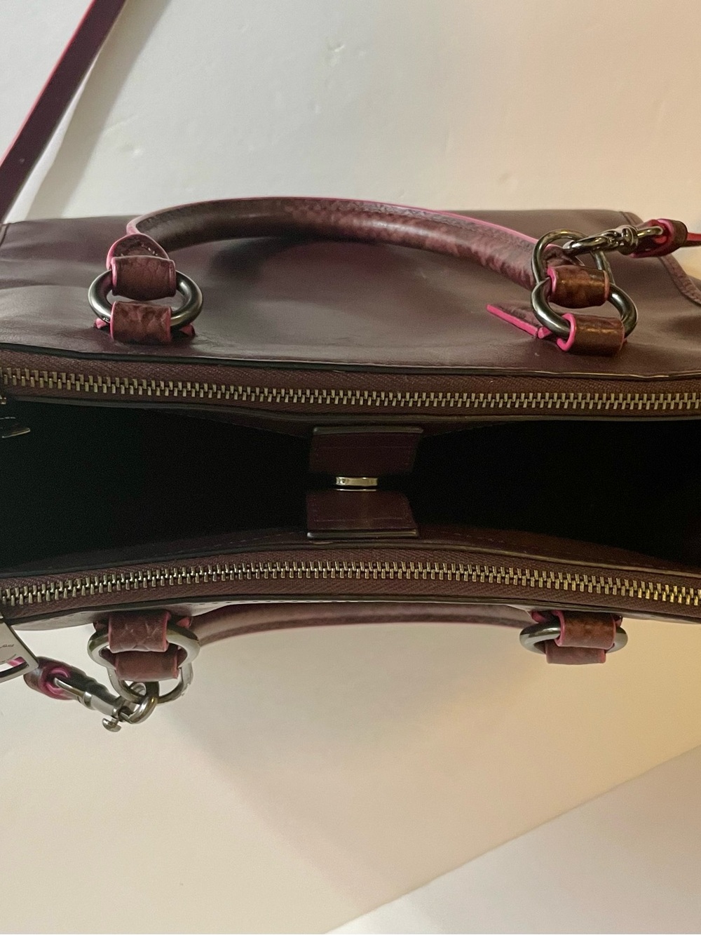 Coach Oxblood Python Trim Satchel - Picture 5 of 8